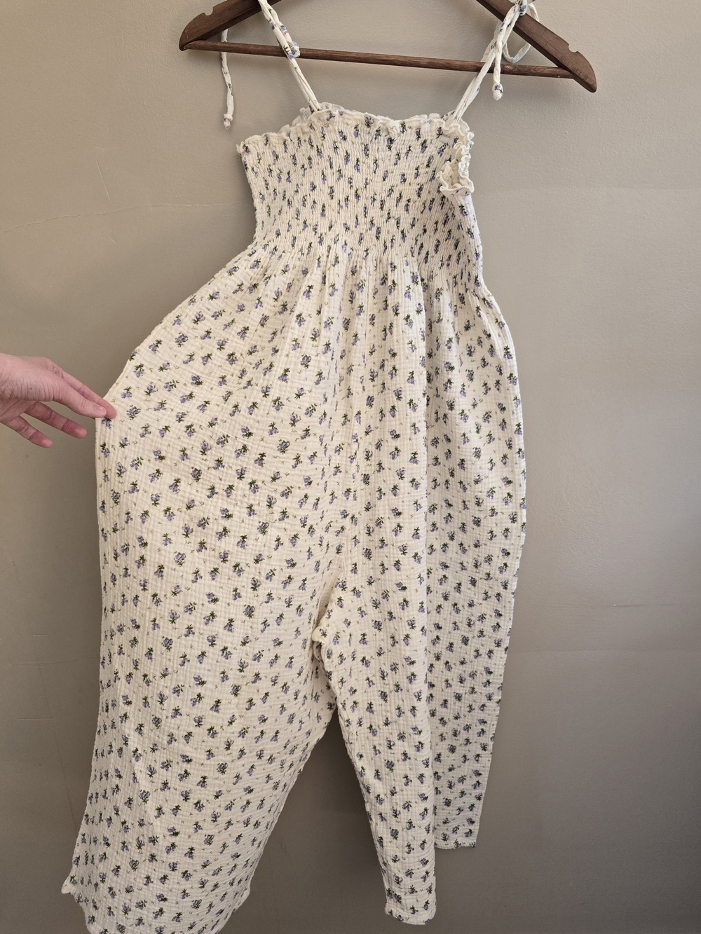 VICI Cream & Purple Floral Jumpsuit